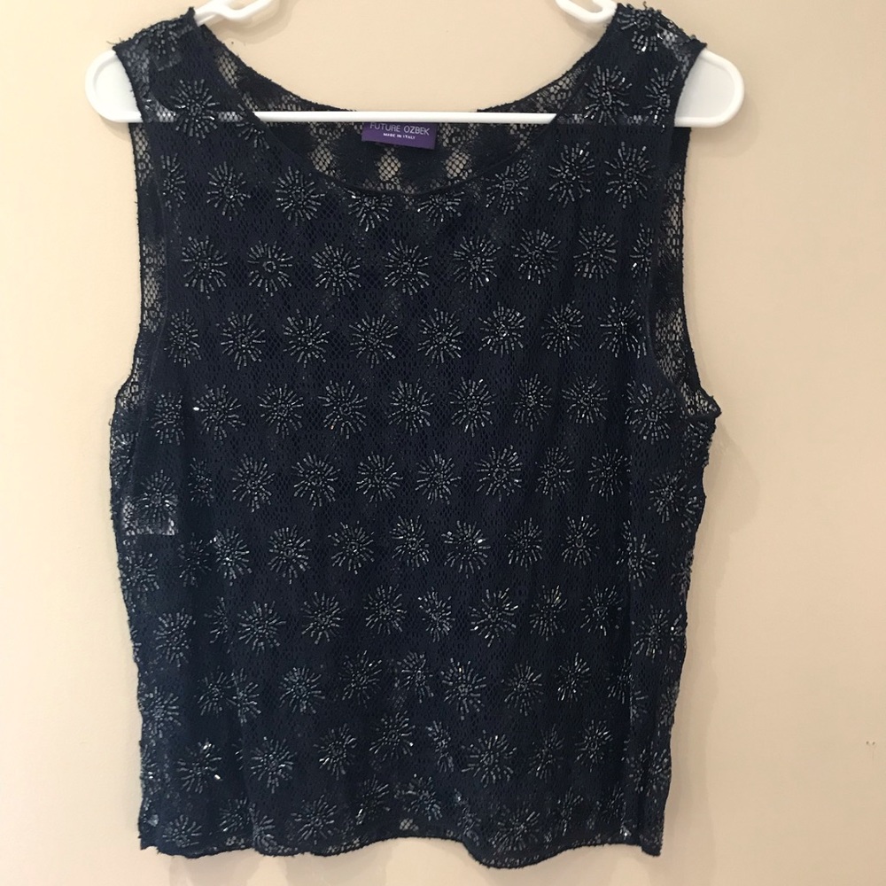 Navy beaded top